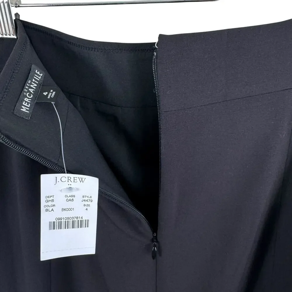 J. Crew Mercantile NWT Black Lined Short‎ Business Pencil Skirt Size 4